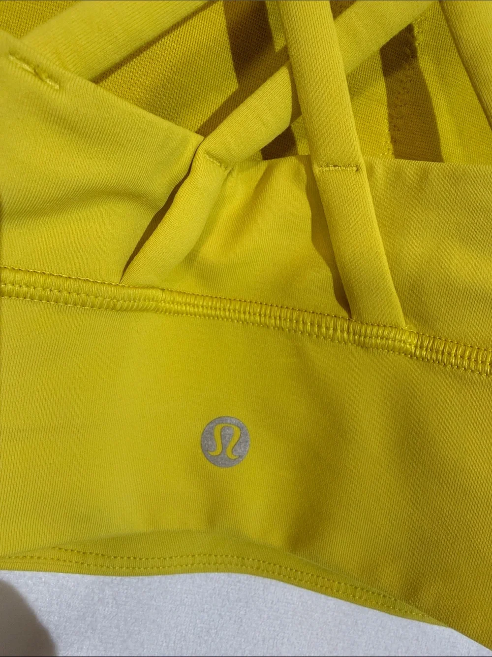 Lululemon Sports Bra Size 4 High Neck Cross Back Citron Yellow Color
